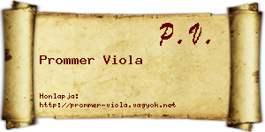 Prommer Viola névjegykártya